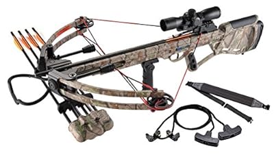 Leader Accessories Crossbow Package 150lbs 325fps Archery Equipment Hunting Bow with Quiver and 4pcs of Aluminum Arrow