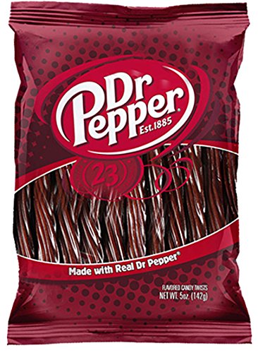 Dr. Pepper Flavored Candy Twists - 5oz Pack - Made With Real Dr. Pepper - Dr. Pepper Twizzlers Licorice Like Candy