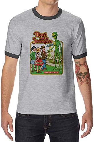 Zhiyu Don't Talk to Strangers Men Ringer T-Shirt Tops Tees