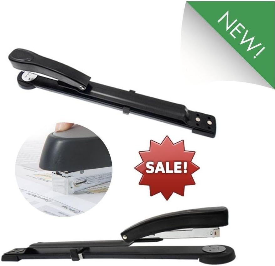 Long Arm FULL REACH STAPLER -25 Sheet Capacity, Heavy Duty Stapler, Office, Home, Adjustable Depth, Calibrated Base
