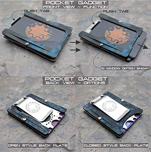Steel Patriot Law Enforcement Edition. Minimalist Kryptek Neptune Kydex Tactical Wallet With Stainless Steel Front Plate. Multi tool and money clip. - Thumbnail 4