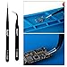 Kaisiking Magnetic Soldering Mat Heat Insulation Silicone Mat Placing Screws Soldering Accessories Kit with 6 Aid Tips Tools, Anti-Static Wrist and 2 Tweezers Repair Work Mat, 13.8 x 9.8 inch