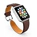 LoHi Leather Watch Strap Replacement with Stainless Metal Buckle for iWatch Series 3 Series 2 Series 1 Sport and Edition 42mm Brown