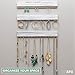 Ilyapa Jewelry Organizer Wall Mount, Jewelry, Necklace Organizer, White Wood, Rustic Earring Hanger Rack, Bracelet Holder, 3 Piece