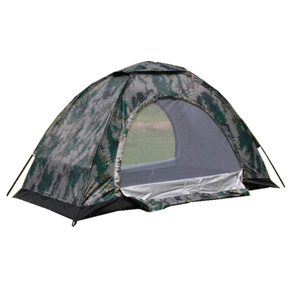 B07pk8rl6v 屋外のキャンプのトレーニング デジタル迷彩自動テント キャンプダブルドア防水公園シングルテント マットを送信するために無料 テント本体 品質のいい