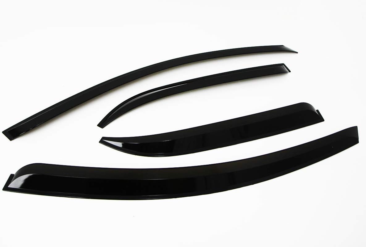 AUTO CLOVER Wind Deflectors Set for Kia Picanto 2012-2016 (4 pieces), Tinted Black - Image 3