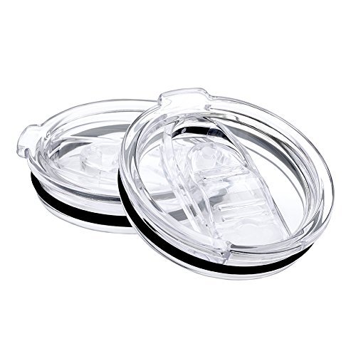 Pack of 2 Tumbler Lid for Yeti Rambler, 20 Oz. - Vacuum Sealed, Splash Proof & Spill Resistant Replacement Lid for Yeti Rambler & Rtic Cooler Cup - Open Close Sliding Closure & Straw Friendly