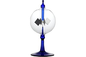 Yiluren Solar Crookes Radiometer Glass Windmill Handmade for Party Home Decoration Gift L (Blue)
