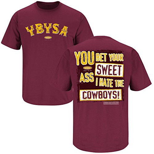Smack Apparel Washington Football Fans. YBYSA I Hate the Cowboys Maroon T-Shirt (S-5X)