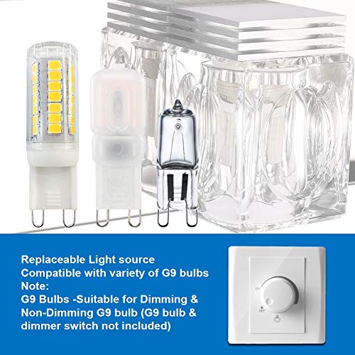 RALBAY LED Modern Bathroom Vanity Lights 6 Lights Crystal Glass