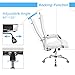 Furmax Ribbed Office Chair High Back PU Leather Executive Conference Chair Adjustable Swivel Chair with Arms (White)