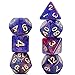 cusdie Polyhedral Dice Sets DND Acrylic Galaxy Dice for Dungeons and Dragons Pathfinder RPG MTG Table Gaming Dice(Blue&Purple)
