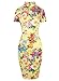 oxiuly Women's Vintage Floral Flare Party Wedding Stretch Bodycon Dresses Casual Work Pencil Dress OX183