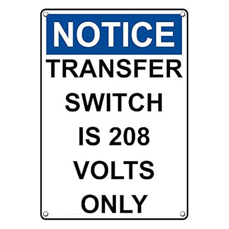 Amazon.com: Weatherproof Plastic Vertical OSHA Notice Transfer Switch