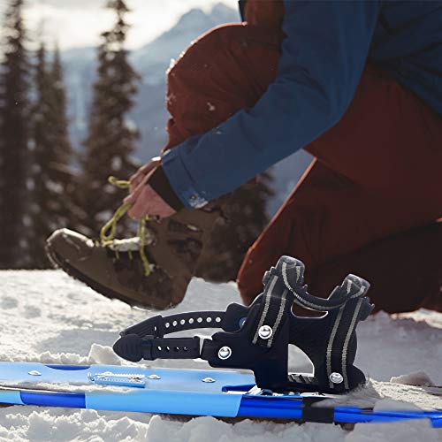 Mounchain Snowshoes 1 Pair, Adjustable Ratchet Lightweight Aluminum Alloy Anti-Shock Snowshoes Free Carrying Tote Bag (22 inch)