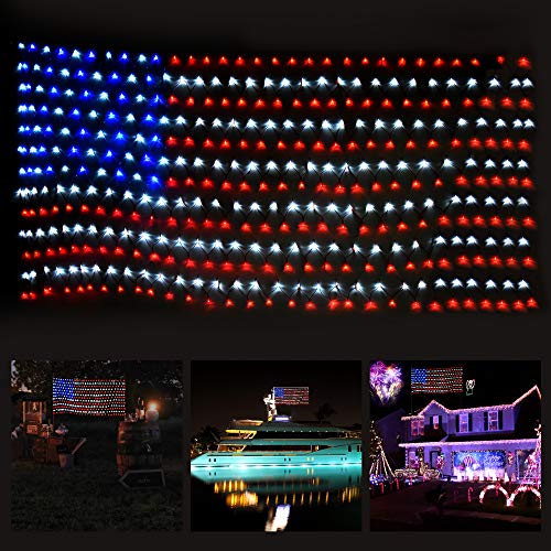 SUPERDANNY American Flag Lights with 420 LEDs, 30V Super Safer