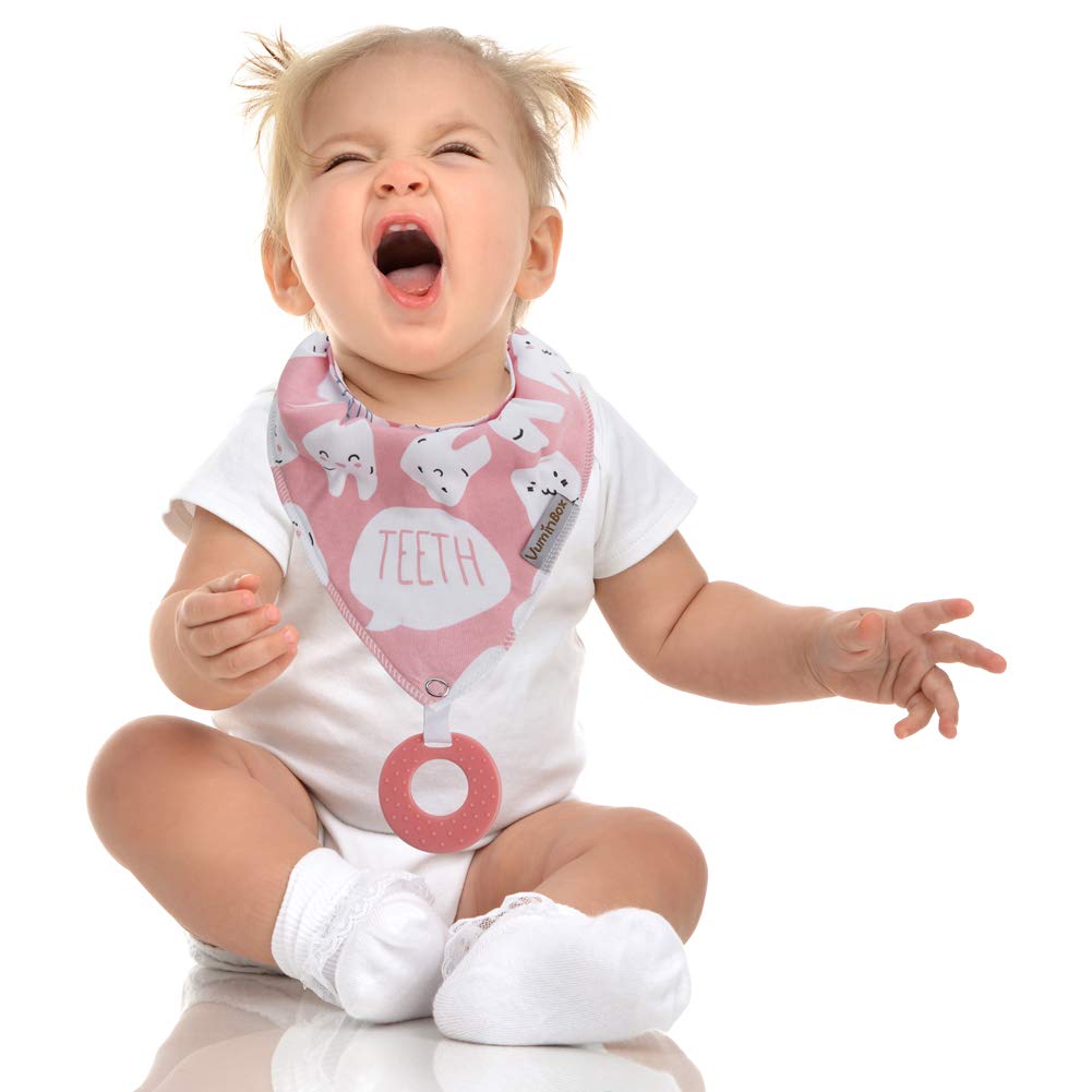 Baby Bandana Drool Bibs 6-Pack and Teething Toys 6-Pack Made with 100% Organic Cotton, Absorbent and Soft Unisex (Vuminbox) (6 - Pack Girl): Baby
