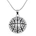 Basketball Pendant Necklace for Women Girl Jewelry Gift - White Crystal NBA Ball Sport