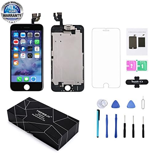 Full Assembly LCD Display Touch Screen Digitizer Replacement Compatibal For iPhone 6 4.7 Inch Repair Kit With Open Tools (6G Black)