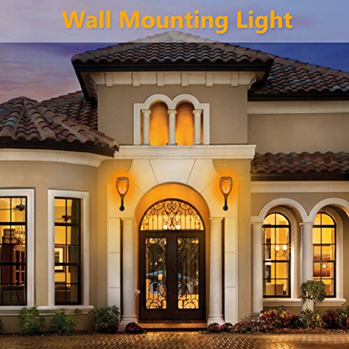 Toplife Torch Lights 3 Modes Waterproof Flickering Flames Solar Lights Outdoor 96 LEDs Landscape Decoration Lighting Dusk To Dawn Auto On/Off Solar Security Spotlight For Garden Patio Yard 2 Pack