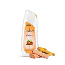 Santoor Glowing Skin Body Wash, 230ml, Enriched With Sandalwood Extracts & Wild Turmeric, Soap-Free, Paraben-Free, pH Balanced