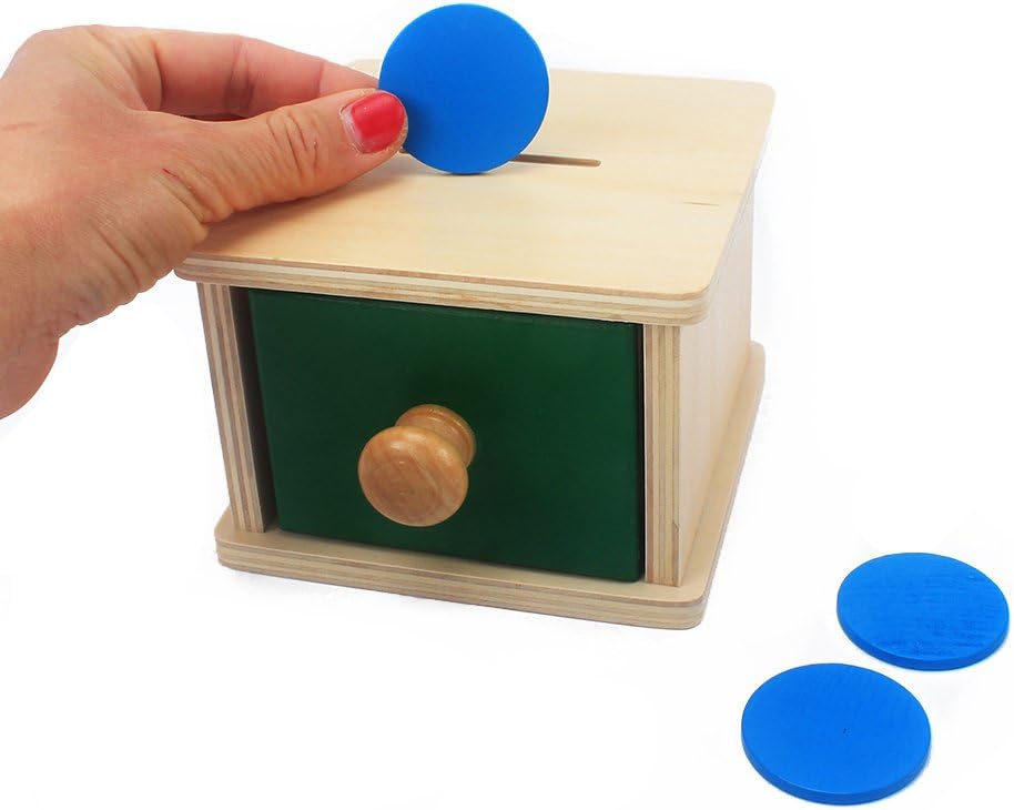 QLL Baby Wooden Montessori Toys for Toddler Infant Coin Box Piggy Bank Learning Juguets Montessori Materials Preschool Wooden Toys