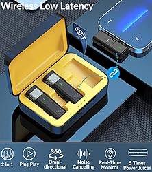 EZColoris 2 Pack Wireless Lavalier Microphones for