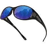 LILONGAD Women Fit Over Polarized Sunglasses –Wear Over Glasses UV400 Protection, Wrap Around sunglasses for Driving&Outdoors