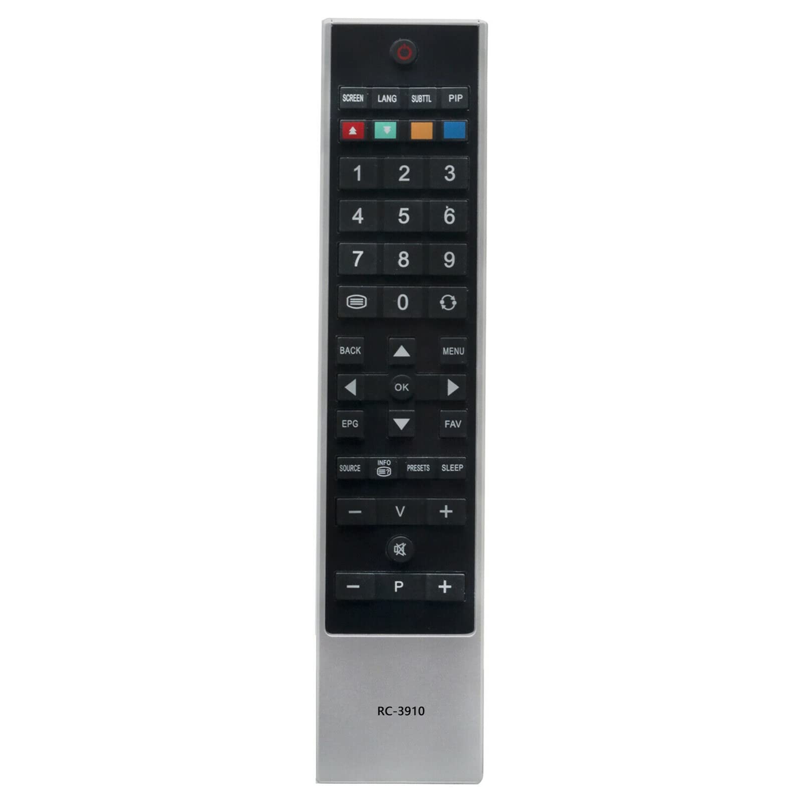 RC-3910 Silver Replacement Remote Control Fit for Toshiba TV 32BL502B 32BL505B 32BL702B 32BV500 32BV500B 32BV501B 32BV502B 32BV504B 32BV512B 32BV700 32BV700B 32BV701B 32BV702B 32BV712B