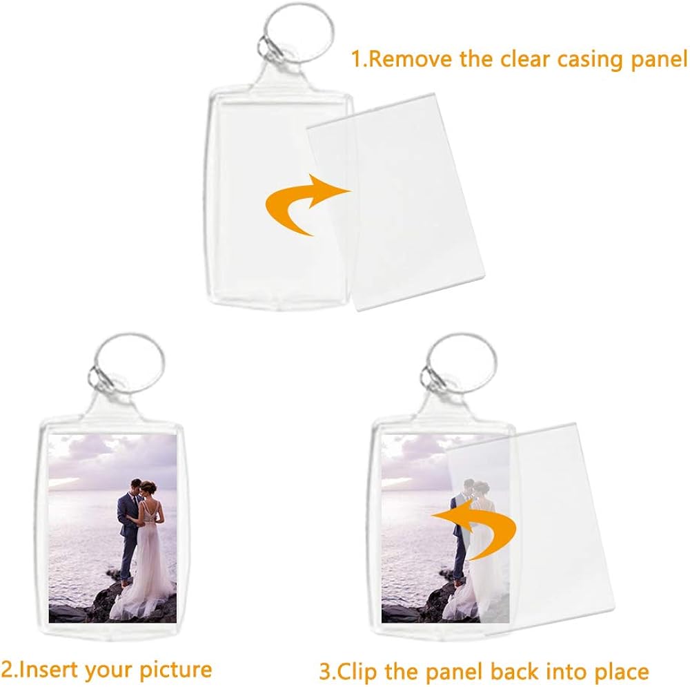 30 Pcs Acrylic Photo Frame Keyrings, Clear Picture Insert Keychains, Snap-in Custom Personalized Keychain for Gift, Artwork (Rectangle, 1.5 x 2.1 Inch) at  Men’s Clothing store