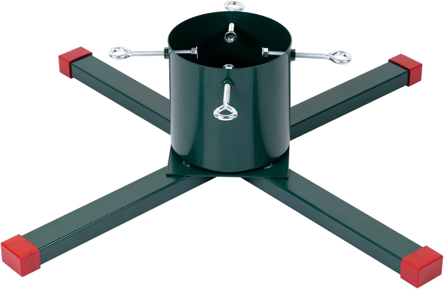Tree Stands - HarcoHome Christmas Tree Stand for Live Tree, Heavy-Duty Welded Christmas Tree Holder with Spike for 2-8 ft Fresh Tree, Metal Xmas Tree Base for Real Tree, Seasonal Decor (Green)