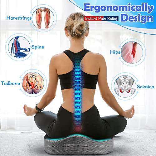 ROYI Memory Foam Seat/Chair Cushion for Relieves Back, Sciatica Pain