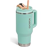 Igloo, 32 oz Tumbler with Handle, Reusable Travel Mug, Stainless Steel Insulated Hydration Cup for Hot & Cold Beverages, Seafoam