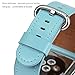 WFEAGL Compatible iWatch Band 38mm 40mm, Top Grain Leather Band for iWatch Series 4,Series 3,Series 2,Series 1,Sport, Edition (38mm 40mm,Tiffany Blue Band+Silver Adapter)