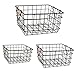 The Nifty Nook | Wire Nesting Baskets | Shabby Chic French Country Style | Home Decor | Utility Storage Bins | Great for Household Organization | Black Finish with Copper Handles | Set of 3 | Square