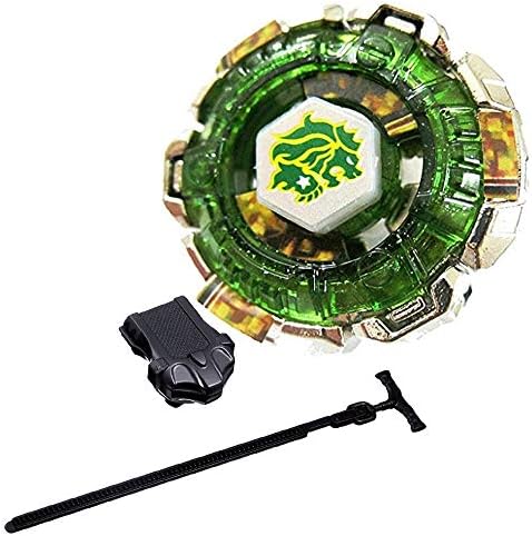 LANZBAO Bust 4D Spinning Top Game Toy Fang Leone Metal Fury 4D BB-106 / BB106 High Performance Generic Battling Top Games Toys and Bey Ruler String Launcher(Black) Gift Toys for Children