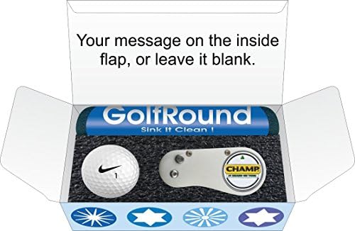 Hanukkah Golf Gift Set (Short Game Essentials) GolfRound Towel - Nike Golf Ball - FLIX Repair Tool - Golf Greeting Card - Packaging (With Gift Tag)