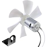 PlusRoc RV Vent Fan Replacement 6 inches RV Exhaust Bathroom Ventilation Roof Ceiling Fan 12V D-Shaft Motor White Blades Comp