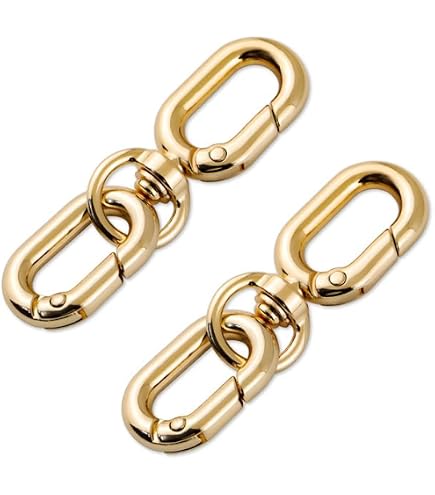 2 Pcs Double Opening Keychain Clip, Heavy Duty Zinc Alloy Swivel Clasp Clip Metal