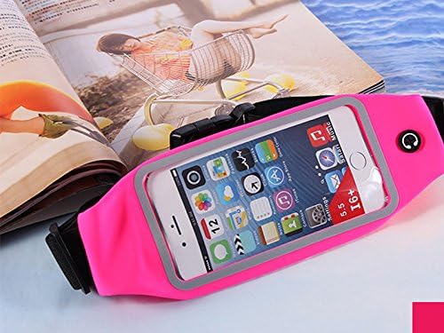 Running Belt Waist Pack with Zipper for iPhone 6, 6S, 6 Plus, 6S Plus, Samsung Galaxy S5, S6, S7,Edge, Note 3, 4, 5, LG G3 G4 G5 with OtterBox/ LifeProof Waterproof Case (Pink)