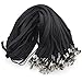 Beebel Black Lanyard 50PCS 32-Inch Flat Lanyards with Badge Clip Bulk Lanyard for Id Badges Name Tag Badge Holders (Black)