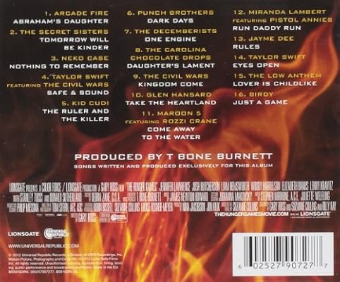 Various Artists Neko Case Miranda Lambert Brandon Keely Megan Keely Ben Knox Miller Taylor Swift T Bone Burnett Ashley Monroe Arcade Fire Glen Hansard Lydia Rogers Angaleena Presley Greg Wells Laura Rogers Rhiannon the hunger games songs from district 12 and beyond original soundtrack