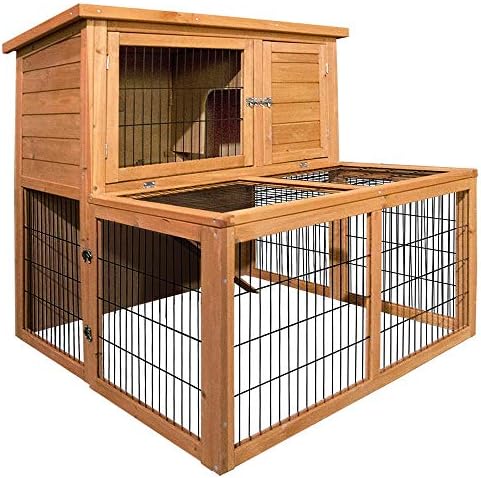 Rabbit Hutch Chicken Wooden Coop Guinea 
