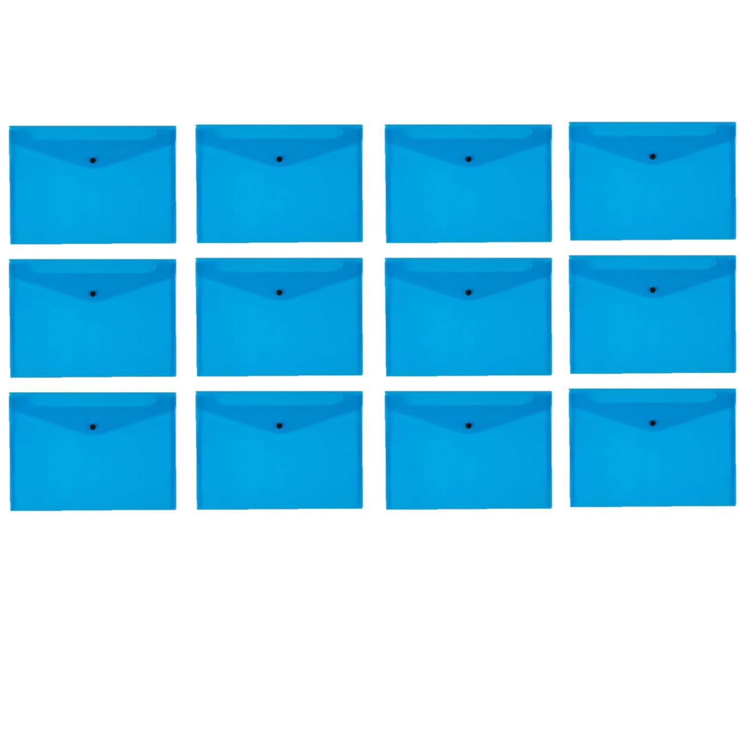 Q-Connect Polypropylene A4 Document Folder - Blue, Pack of 12