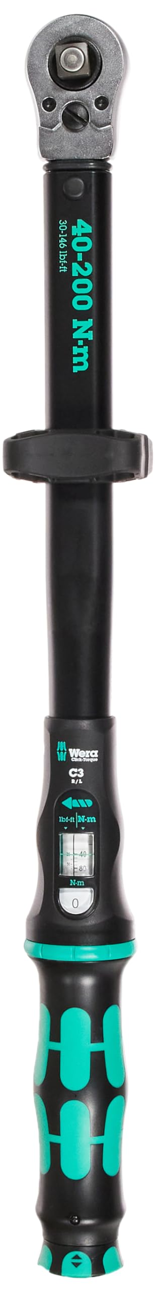 Wera Click-Torque C 3 Push Torque Wrench, R/L, 40-200 Nm, SQ 1/2" x 40-200 Nm, 05075626001