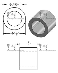Aluminum Spacer 1-1/8" OD x 3/4" ID x Choose Your