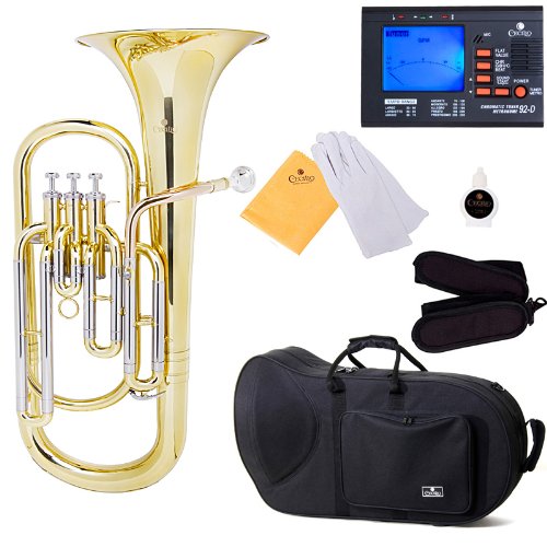 Cecilio 3Series BR-380 Intermediate Brass Bb Baritone with Stainless Steel Valves, Yellow - Thumbnail 7