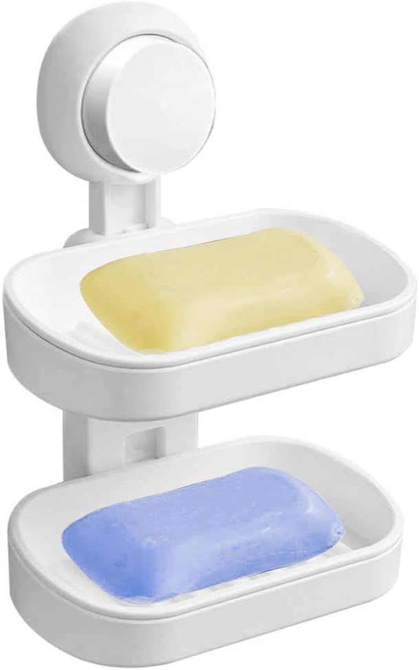 NACTECH Soap Dish Suction Cup Soap Holder Soap Saver Double