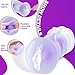 Male Masturbator Sex Toy for Men, SHEQU Virgin Pussy with Double Penis Cock Ring Bulit-in Tighter Sex Vaginal Stimulation Silicone Masturbation Stroker Waterproof(Purple Lerny's Pussy)