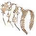 4 Pieces Gold Leaf Headband Greek Headband Roman Tiara Crowns Star Bridal Hair Accessories with Faux Pearl for Wedding Party